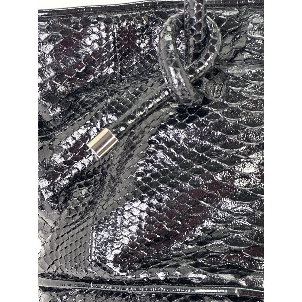 Devi Kroell Black Python Leather Bucket Shoulder … - image 3